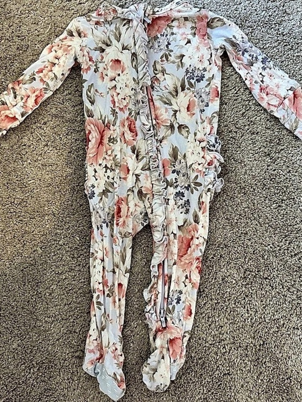 Posh Peanut Ruffle Footie Zippy 6-9M